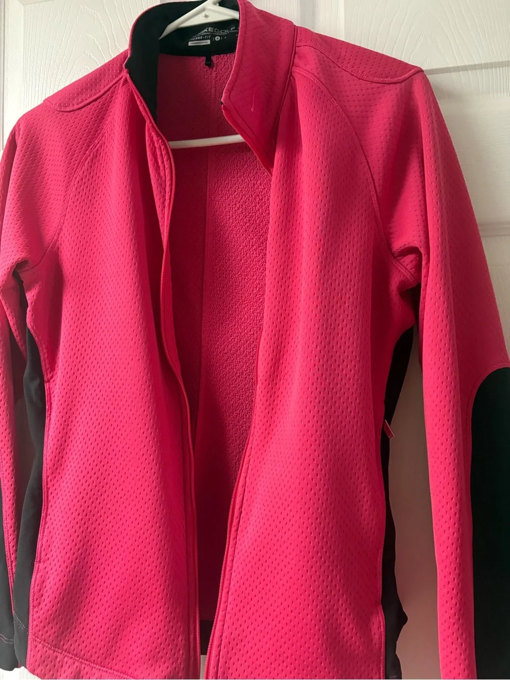Nike Pink Full-Zip Golf Jacket with Black Accents